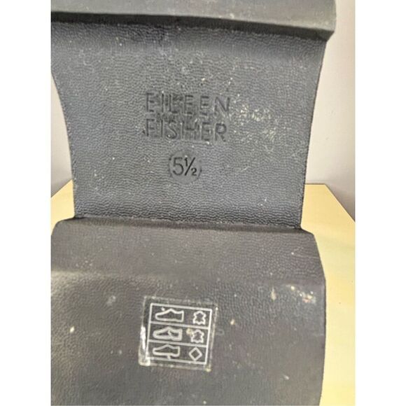 Eileen Fisher Women's Floyd Waterproof Side Zip Leather Rain Boots‎ Black Sz 5.5 - Picture 8 of 8